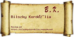 Bilszky Kordélia névjegykártya